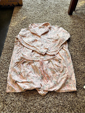 Poppy & Clay Organic Cotton Pink Paisley Pajama Set L